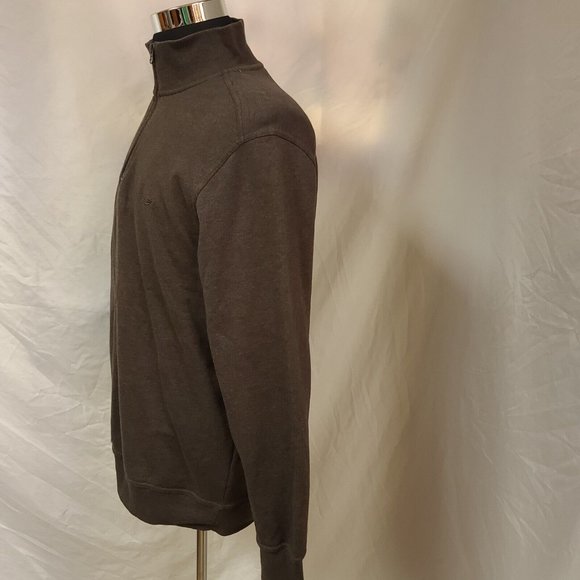 Dockers Mens Large Black Coffee Fleece 1/4 Zip Long Sleeve Logo Sweater - Picture 6 of 10